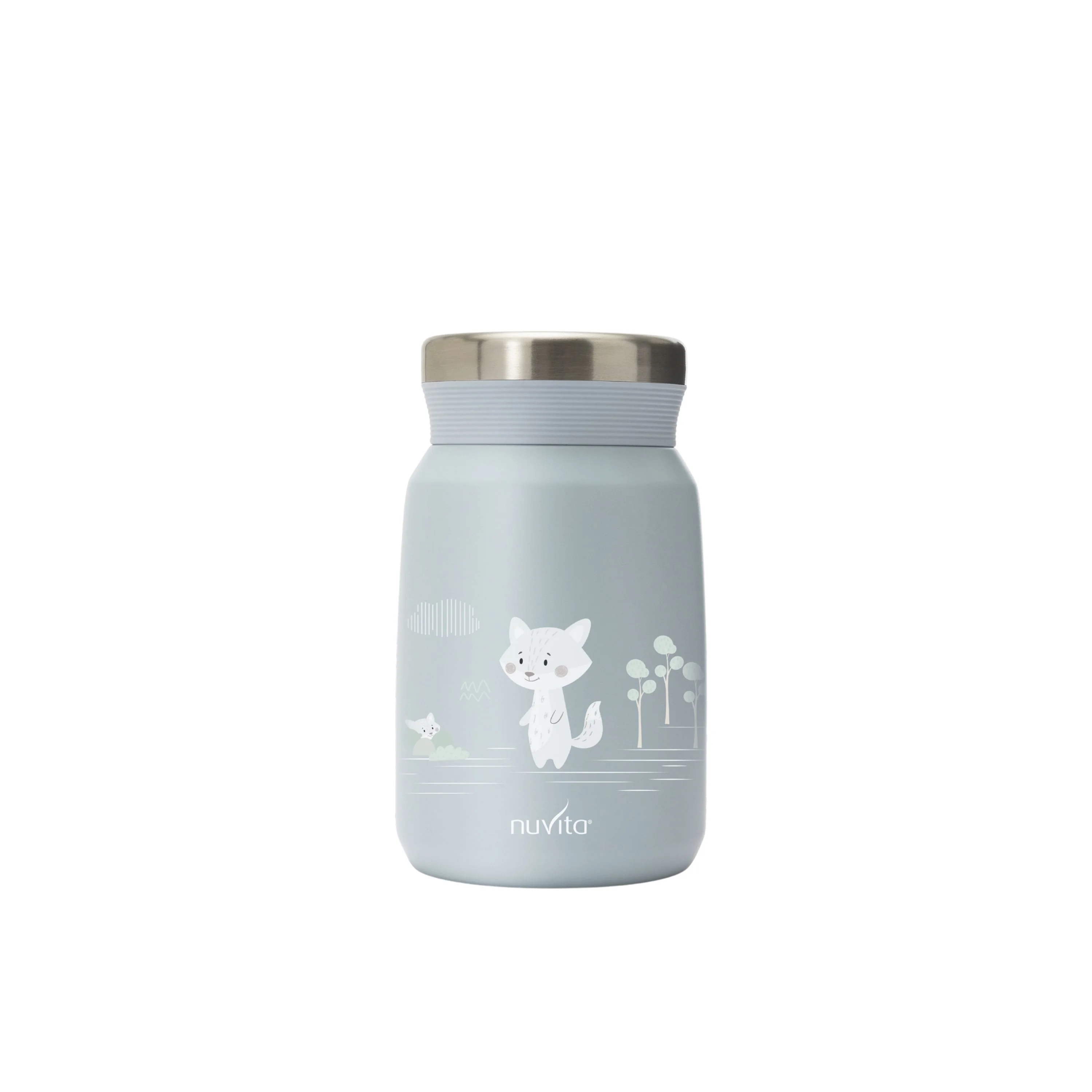 Nuvita Contenitore Termico Acciaio Inox Cibi Liquidi/Solidi Azzurro 500 ml Chiusura Ermetica per Pappe e Brodo