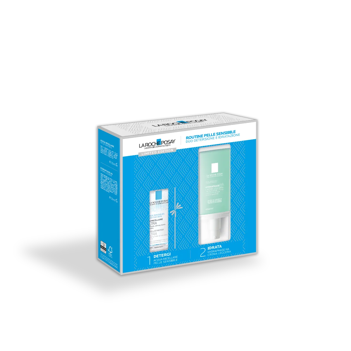 La Roche Posay Kit Xmas23 Hydra ACQUA MICELLARE ULTRA PELLE SENSIBILE + HYDRAPHASE HA  UV SPF 25 CREMA LEGGERA