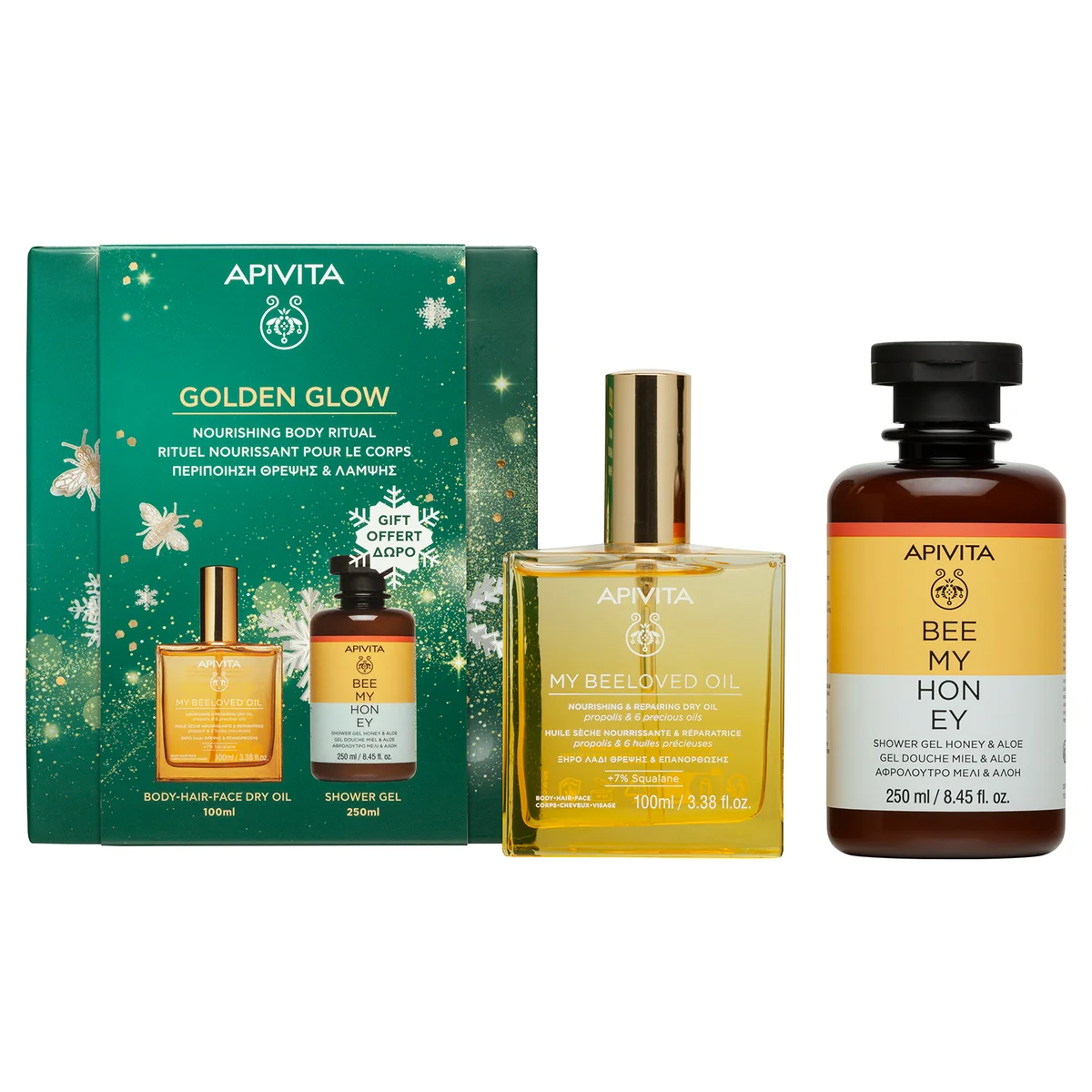Apivita Pro Xm My Beeloved Oil + Bee My Honey Shower Gel