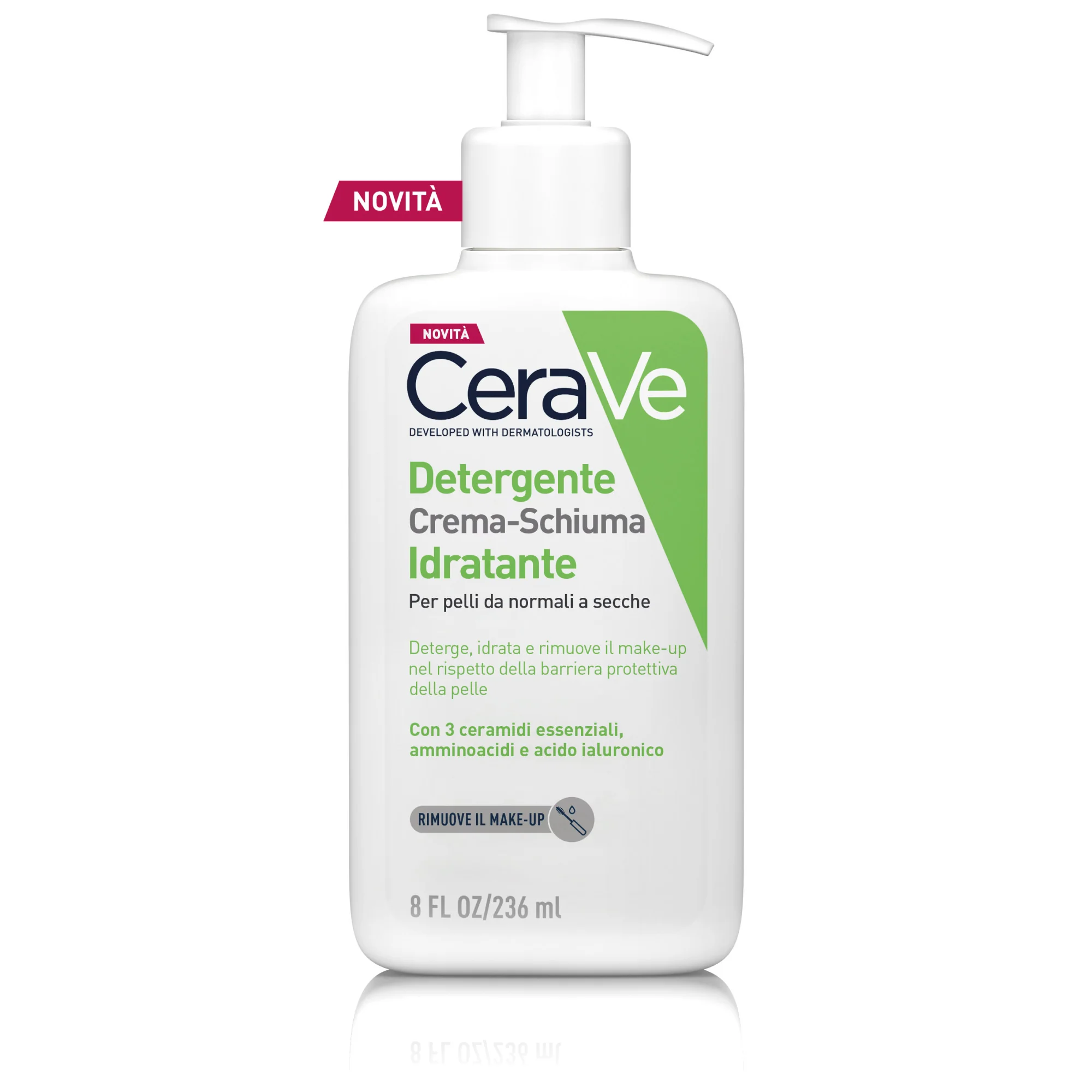 CeraVe Detergente Crema-Schiuma Idratante 236 ml Per Pelle da Normale a Secca