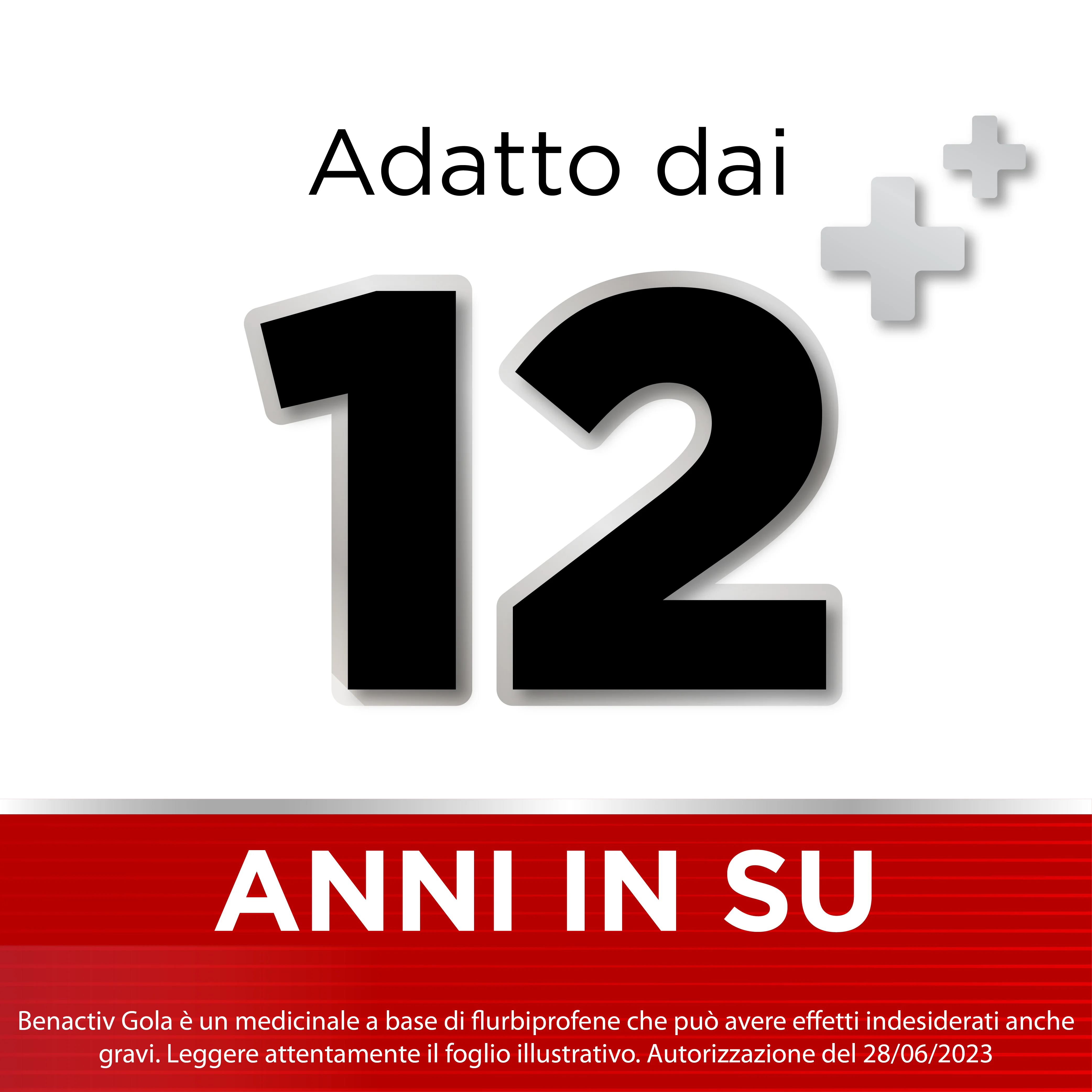 Benactiv Gola Pastiglie Limone e Miele Flurbiprofene 16 Pastiglie Flurbiprofene per Mal di gola
