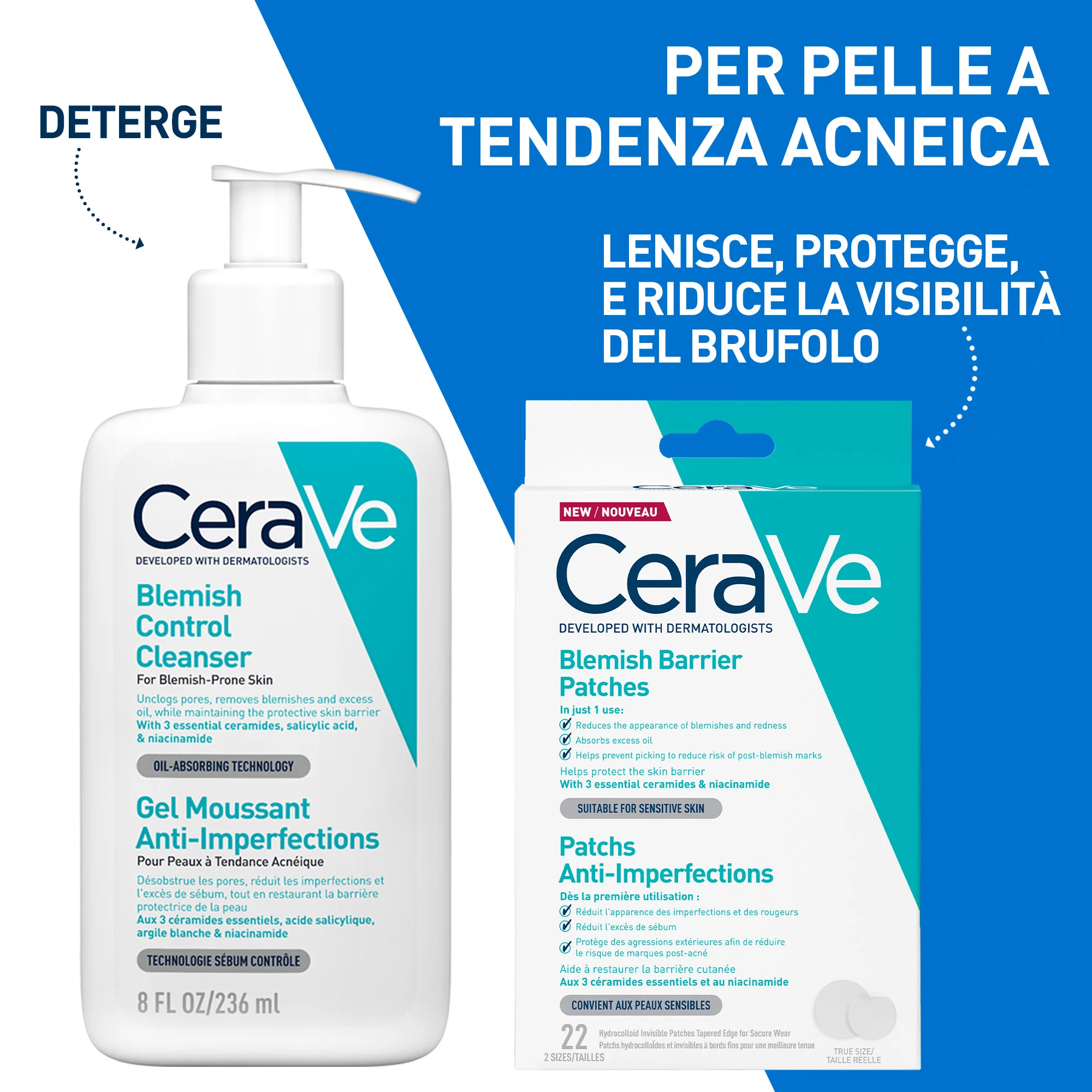 Cerave Patches per il Controllo delle Imperfezioni 22 Pezzi Trattamento Brufoli
