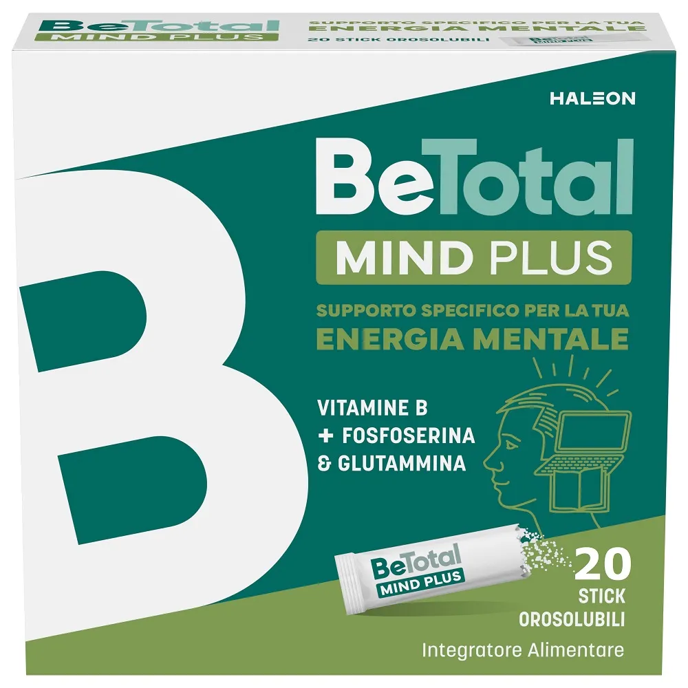 Be-Total Mind Plus 20 Bustine Integratore Alimentare Vitamina B Fosfoserina Glutammina Stanchezza Mentale
