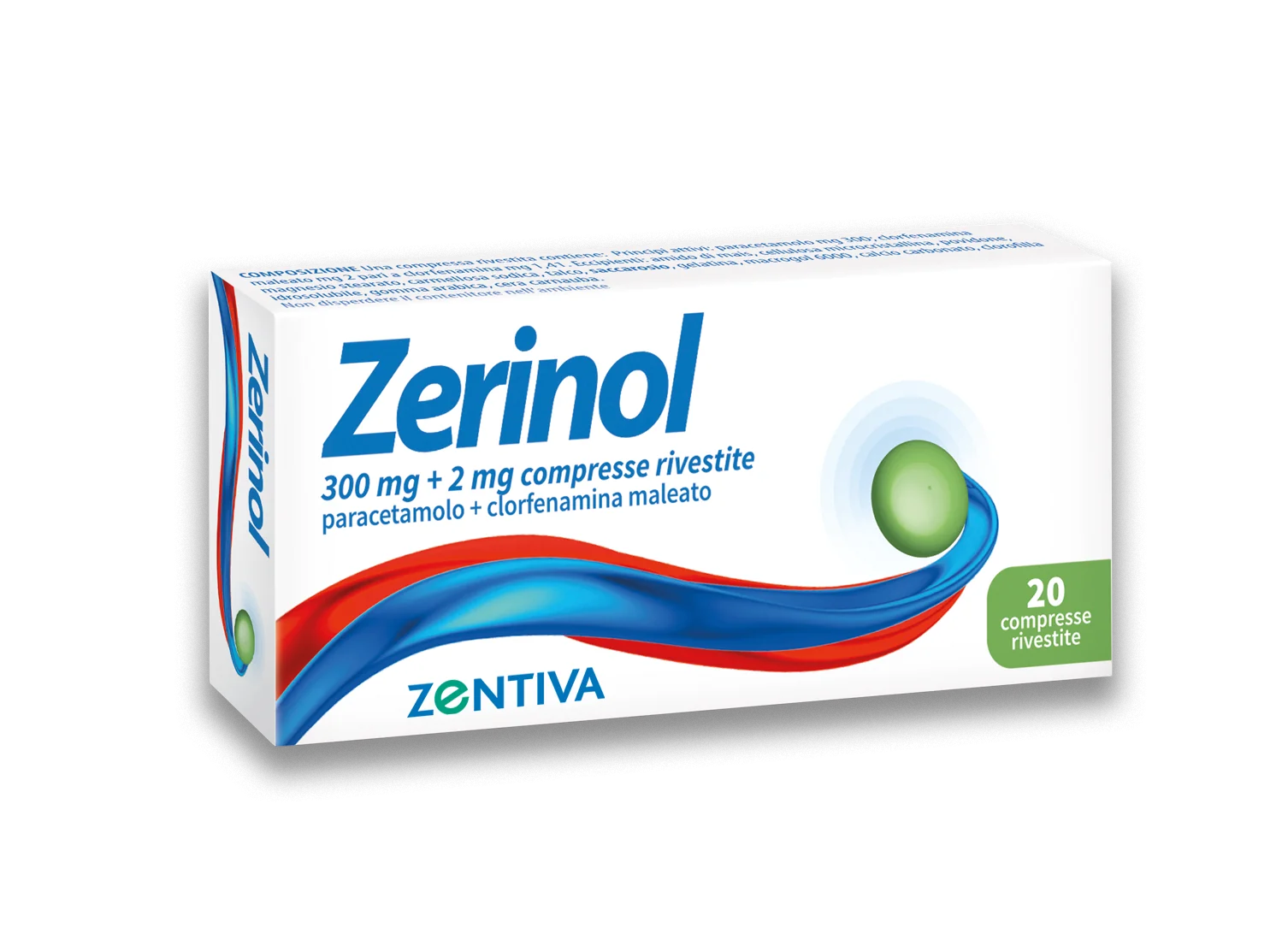 Zerinol 300 mg + 2 mg 20 Compresse Per Influenza e Raffreddore