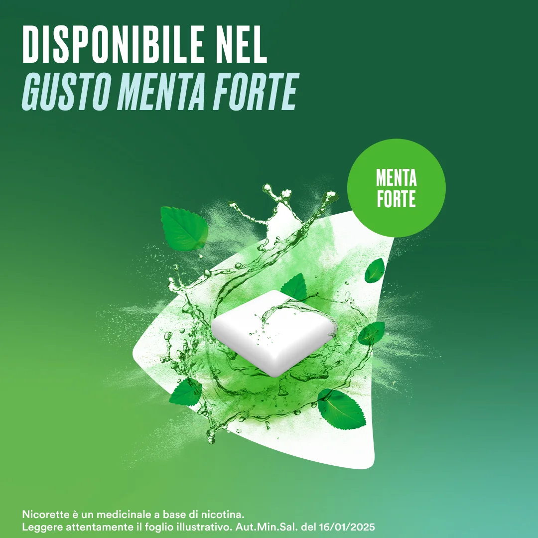 Nicorette 4 Mg Gusto Menta Forte 105 Gomme Masticabili Per Smettere di Fumare