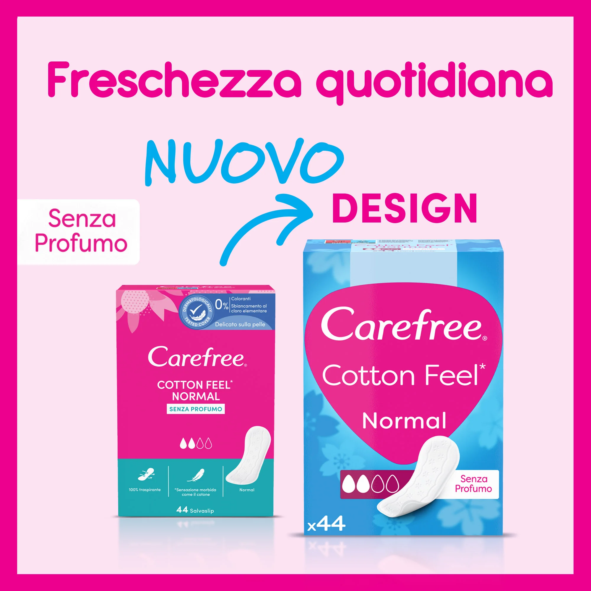 Carefree Cotton Salvaslip 44 Pezzi Senza Profumo