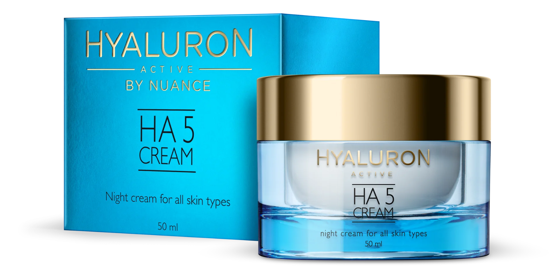 Nuance Hyaluron Active Ha 5 Night Cream 50 ml Per Tutti i Tipi di Pelle