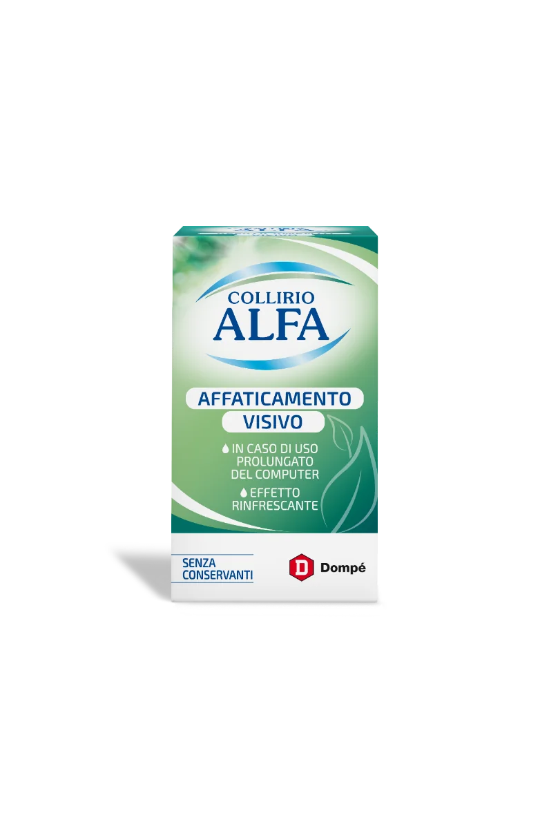 Collirio Alfa Affaticamento Visivo 10 ml Rinfrescante in Caso di Uso Prolungato del Computer