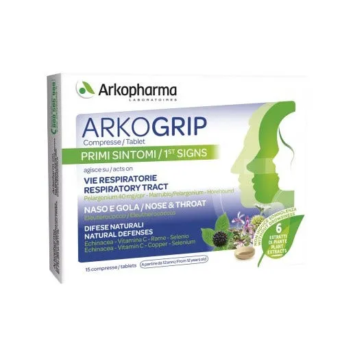 Arkopharma Arkogrip Integratore 15 Compresse Benessere delle prime vie respiratorie