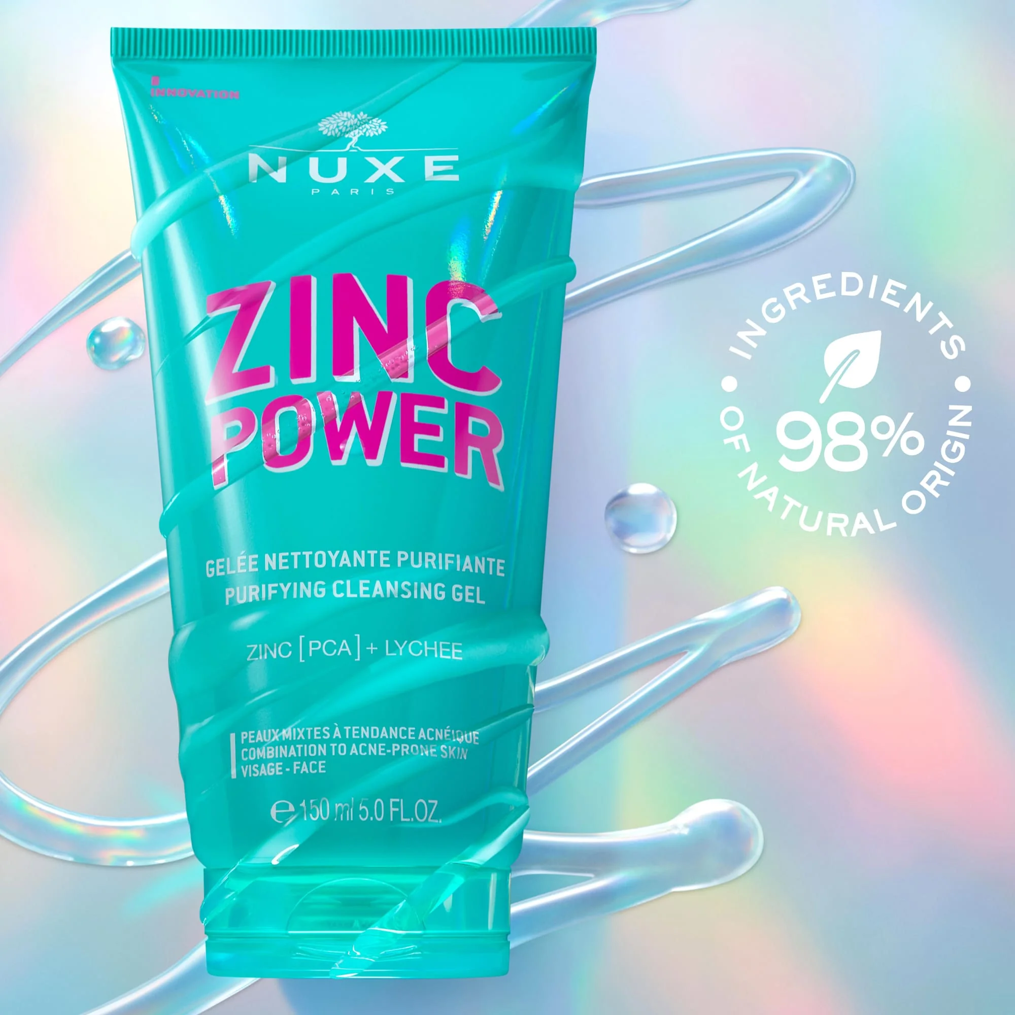 Nuxe Zinc Power - Gel Viso Detergente Purificante 150 ml Pelli Miste e Grasse