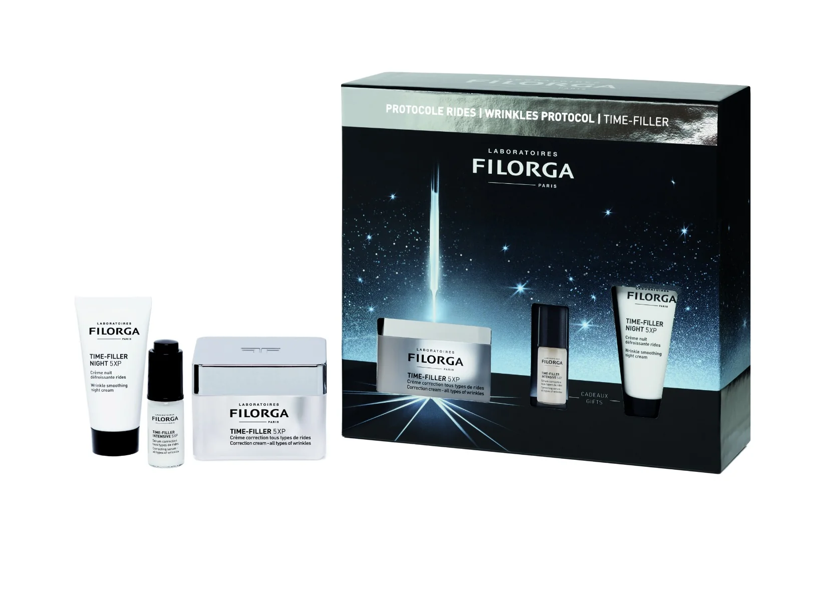 Filorga Xmas Coffret Time Filler 5Xp 2025 TIME-FILLER 5XP CREMA - 50ml + TIME-FILLER INTENSIVE 5XP - 5ml  + TIME FILLER NIGHT 5XP - 15ml