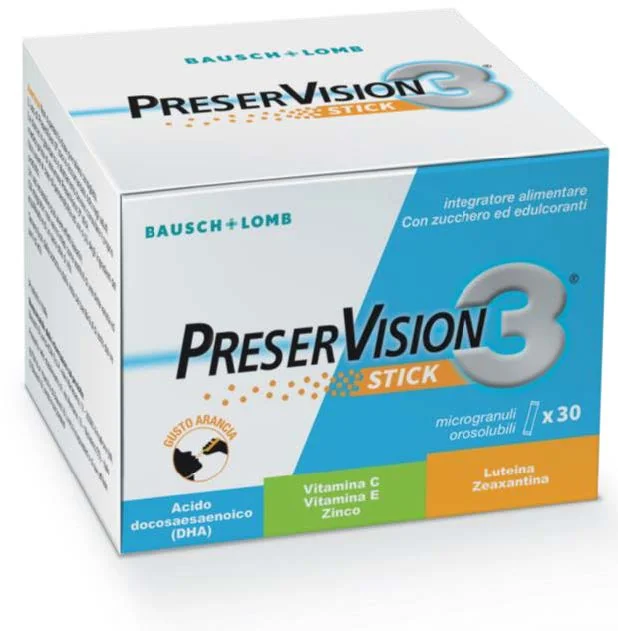 PreserVision 3 Integratore per la Vista 30 Stick Orosolubili Benessere Vista