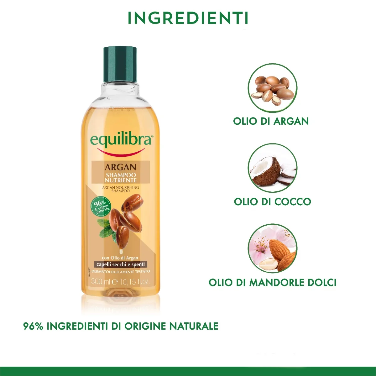 Equilibra Argan Shampoo Nutriente 300 Ml Prodotto Nutriente per Capelli
