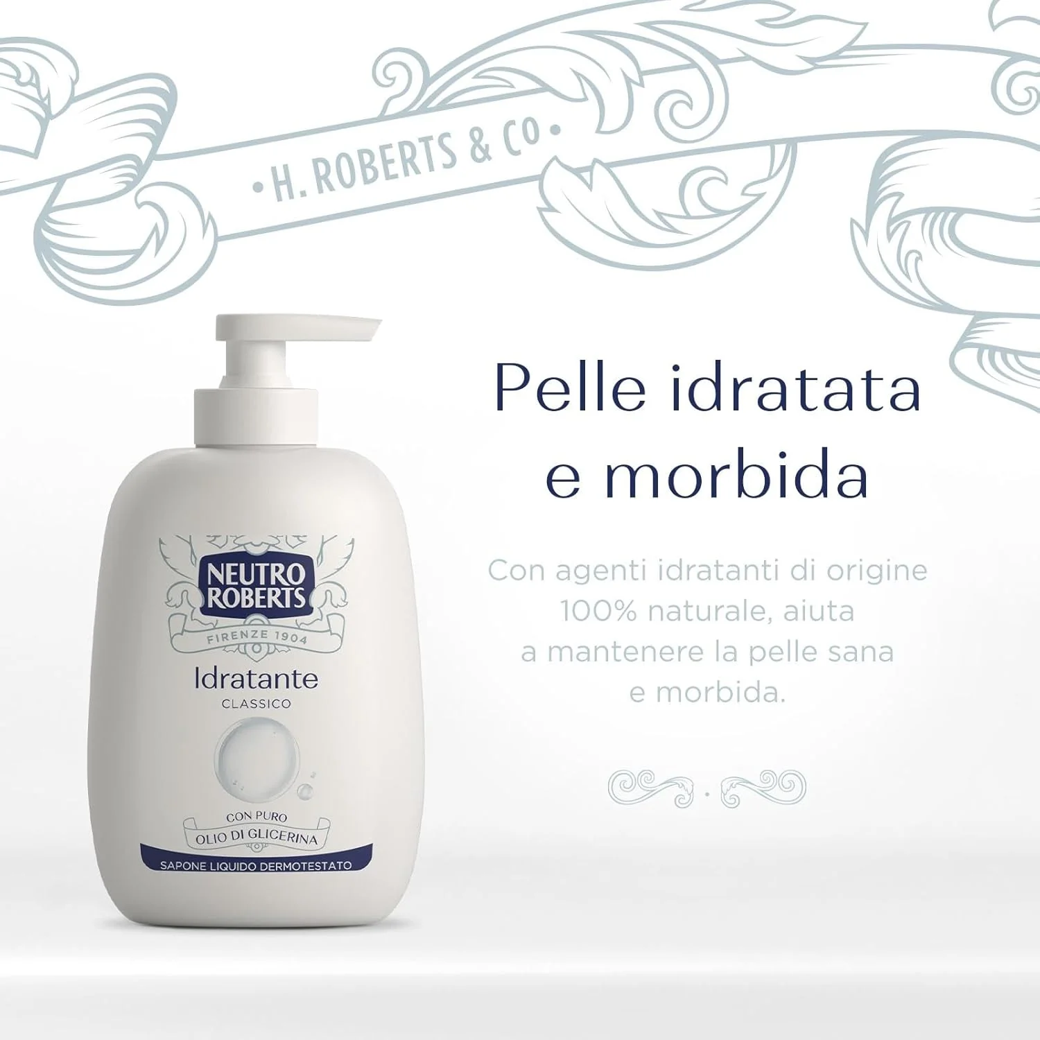 Neutro Roberts Sapone Liquido Idratante 200 ml Pelle Morbida e Protetta