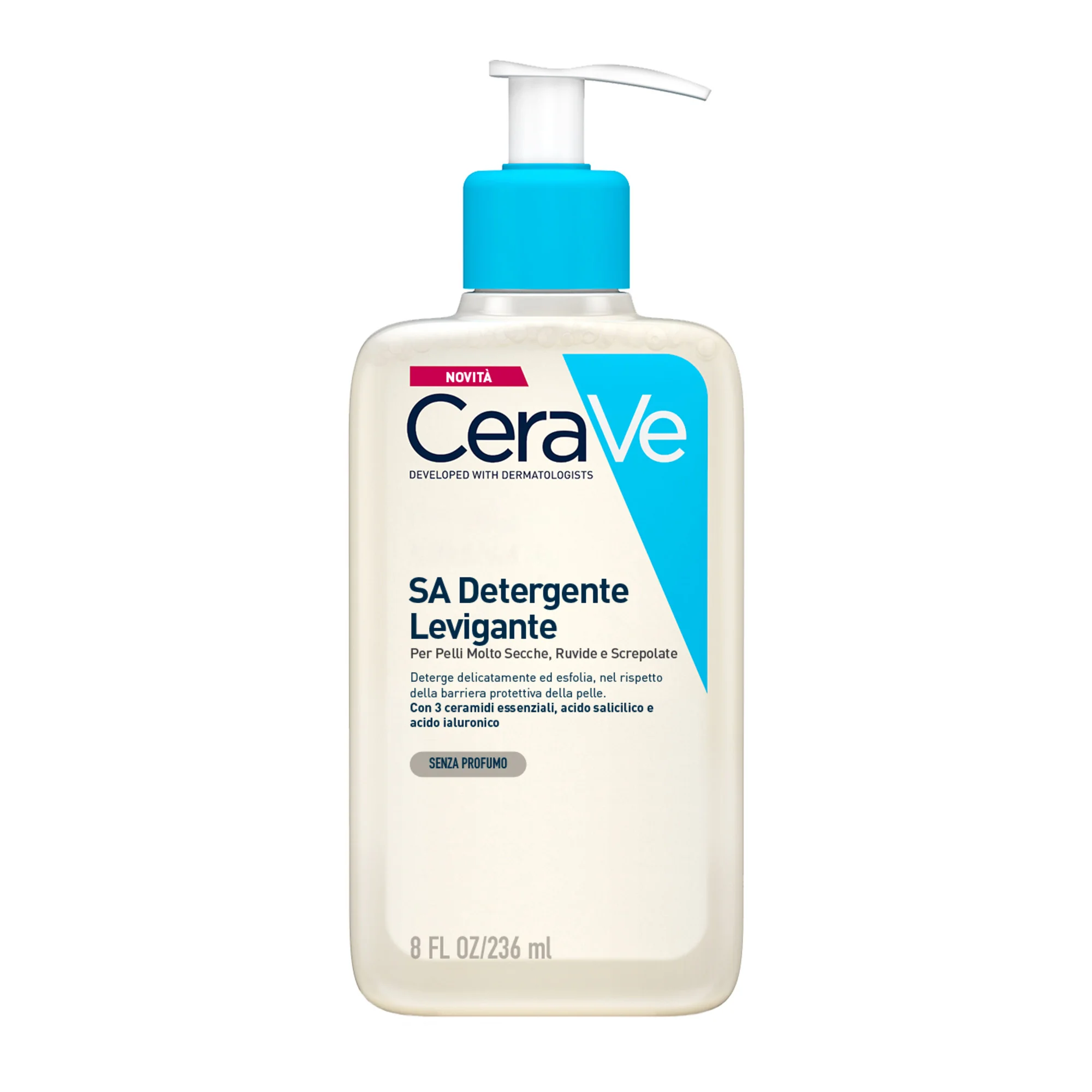 Cerave SA Detergente Levigante 236 Ml Pelle Molto Secca, Ruvida e Screpolata