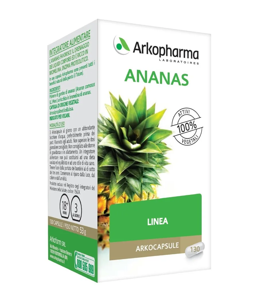 Arkopharma Arkocapsule Ananas 130 capsule Drenaggio dei liquidi corporei