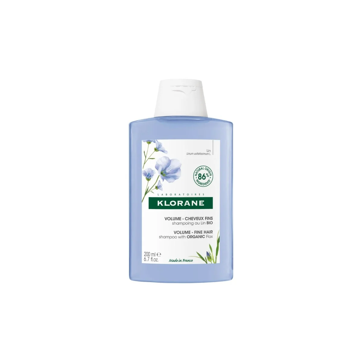 Klorane Shampoo al Lino Volumizzante 200 ml Capelli Sottili