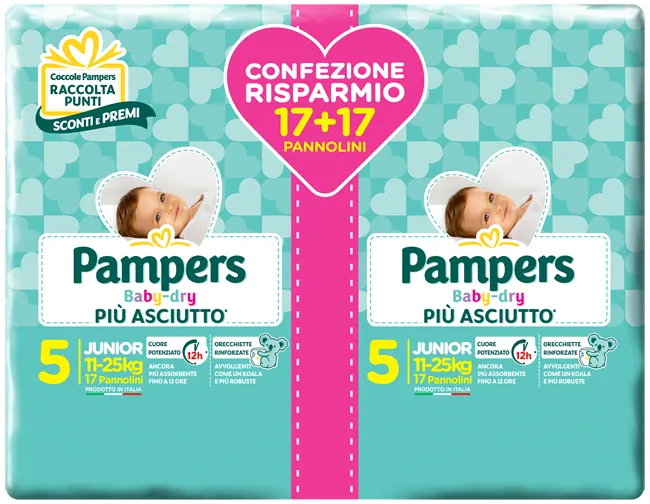 Pampers Baby Dryduo Junior 34 Pezzi