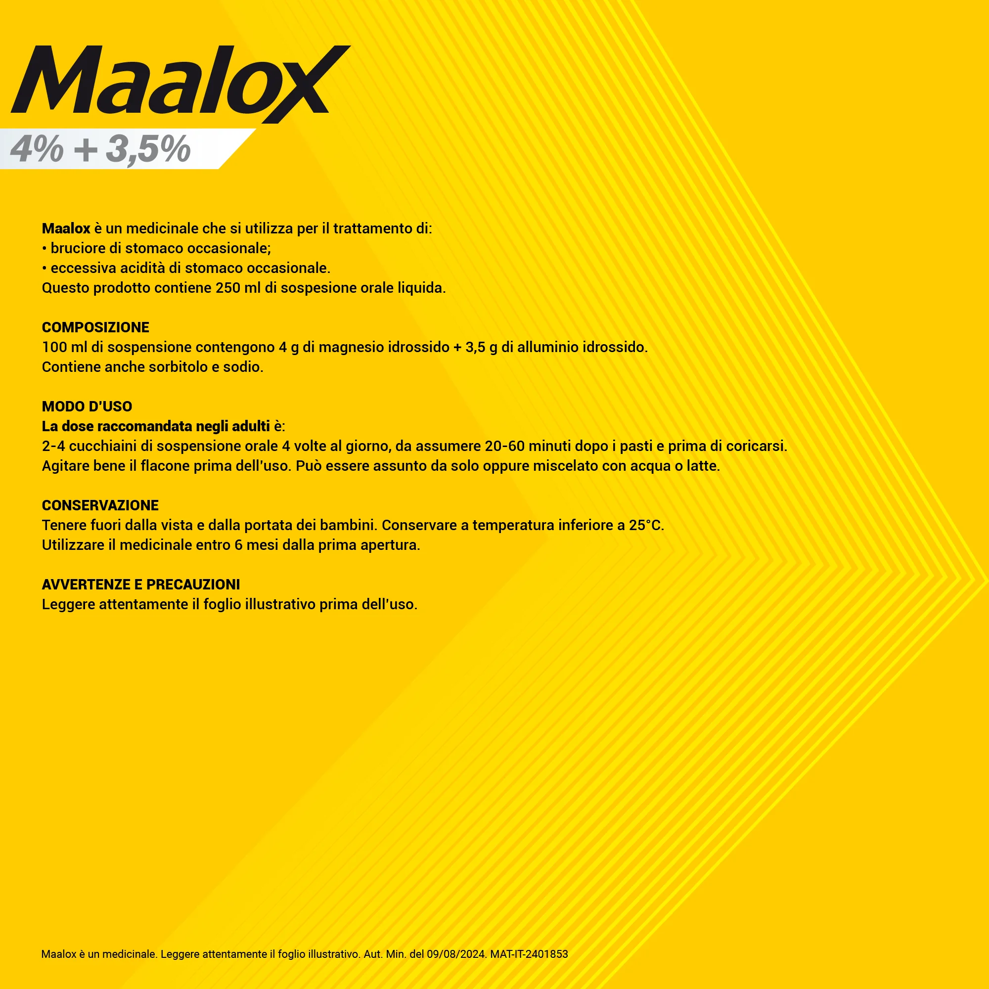 Maalox Sospensione Orale Aroma Menta 250 ml Antiacido