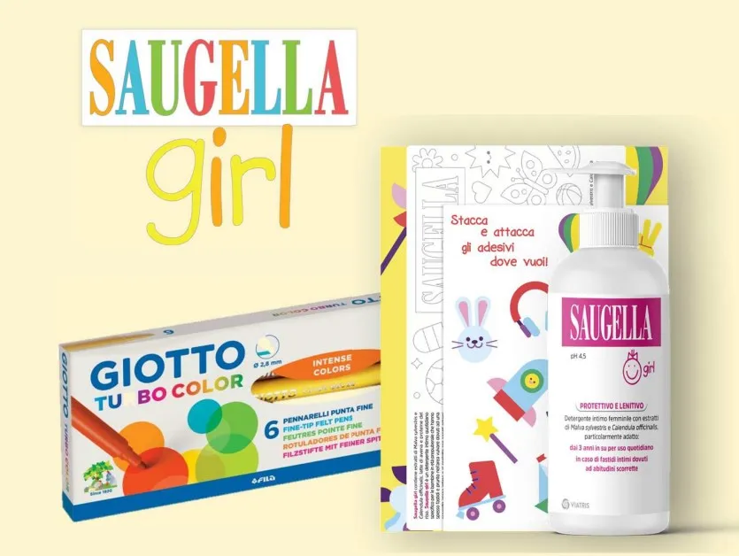 Saugella Bundle Girl Detergente Intimo  Ph 4,5 200 ml + Giotto Turbo Color  Protettivo e Lenitivo