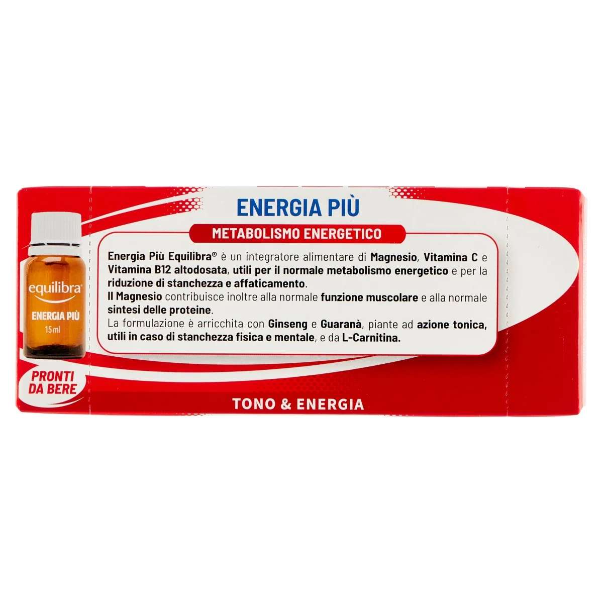 Equilibra Energia Più 10 Flaconcini Integratore di Vitamine e Minerali