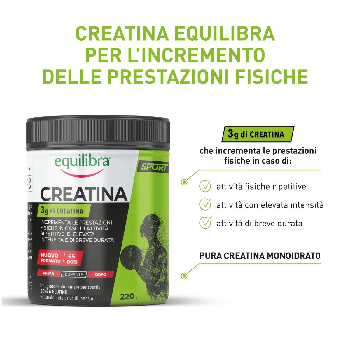 Equilibra Creatina 220 G Integratore Sportivo