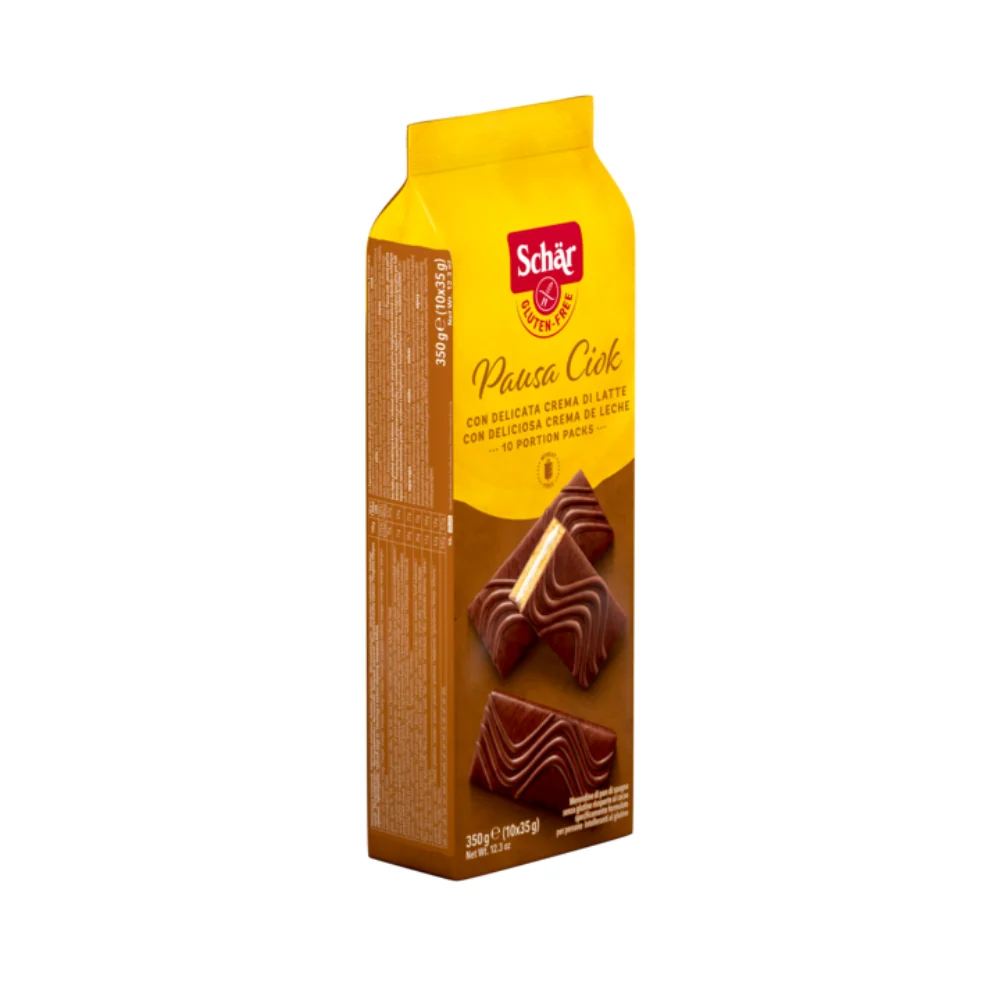 Schar Pausa Ciok Merendina di Pan di Spagna Ricoperta al Cacao Senza Glutine 10x35 g Senza Glutine