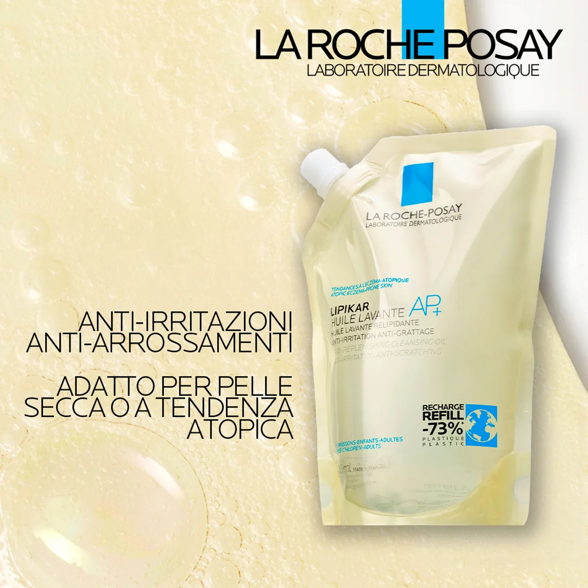 Lipikar Huile Lavante Ricarica 400ML Olio lavante per pelle secca a tendenza atopica