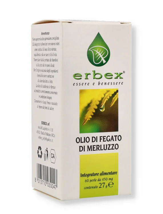 Olio Fegato Merluzzo 60 Perle Benessere Cardiovascolare