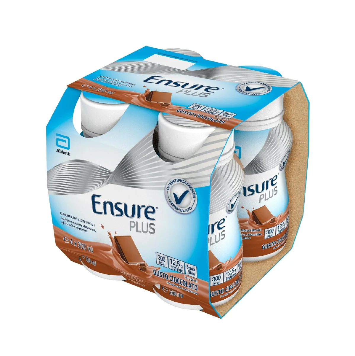 Abbott Ensure Plus Cioccolato 4 x 200 ml Integratore Ipercalorico