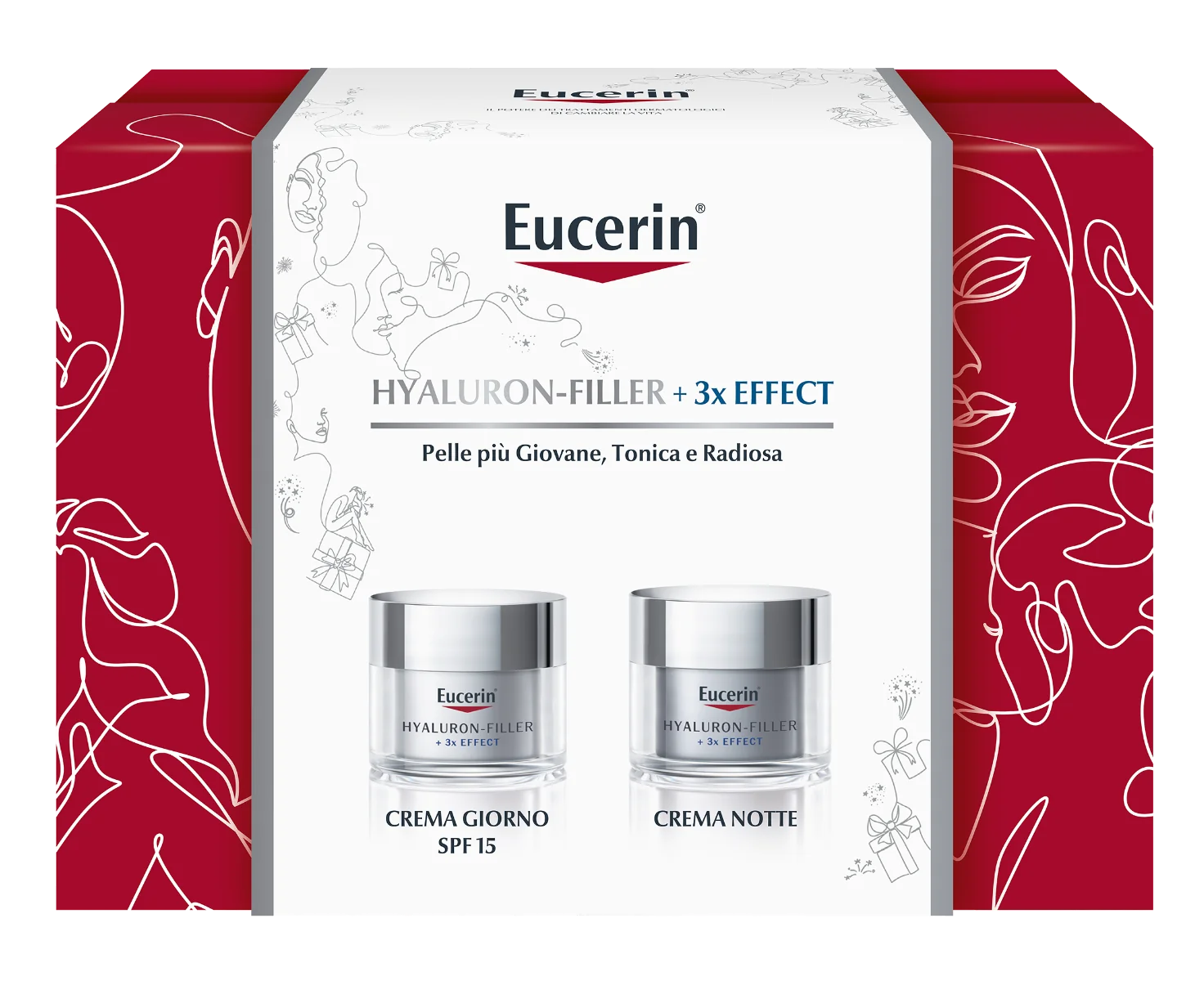 Eucerin hyaluron-filler Crema Giorno Spf15 + crema booster idratante notte Cofanetto anti-età