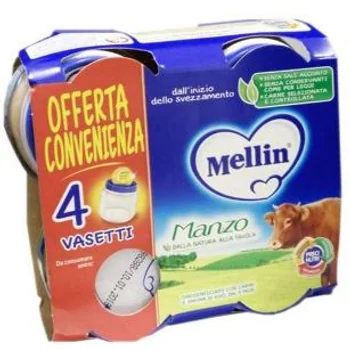 Mellin OMOGENEIZZATO Di Manzo 4 X 80 G Alimento per Infanzia