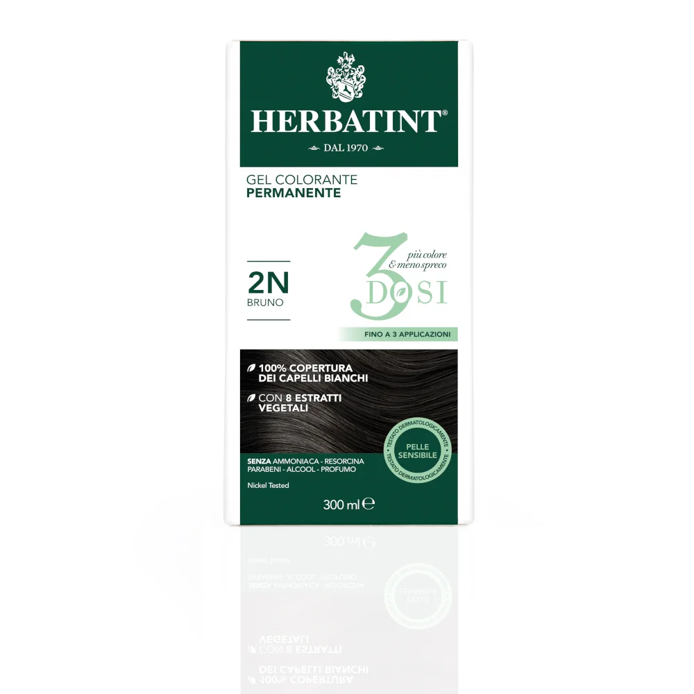 Herbatint Tintura Capelli Gel Permanente 3Dosi 2N Bruno 300 ml