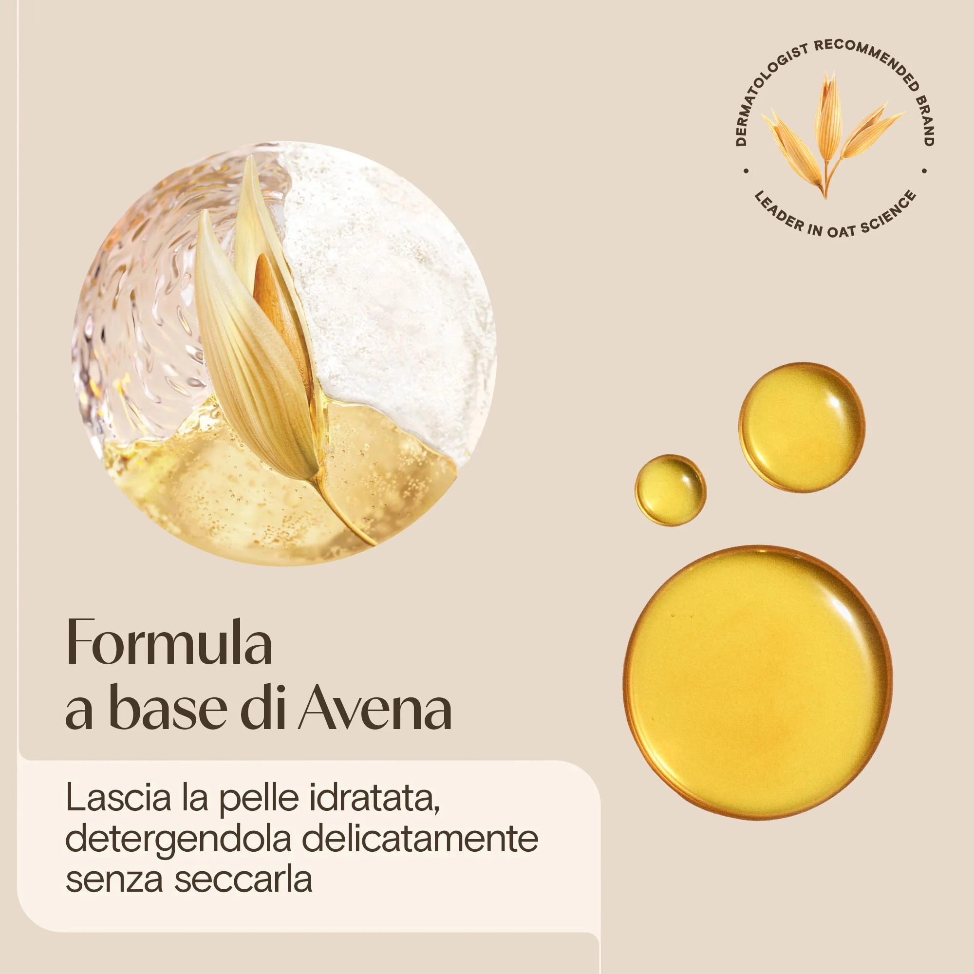 Aveeno Daily Moisturising Detergente Corpo 500 ml Bagnoschiuma Per Pelli da Normali a Secche
