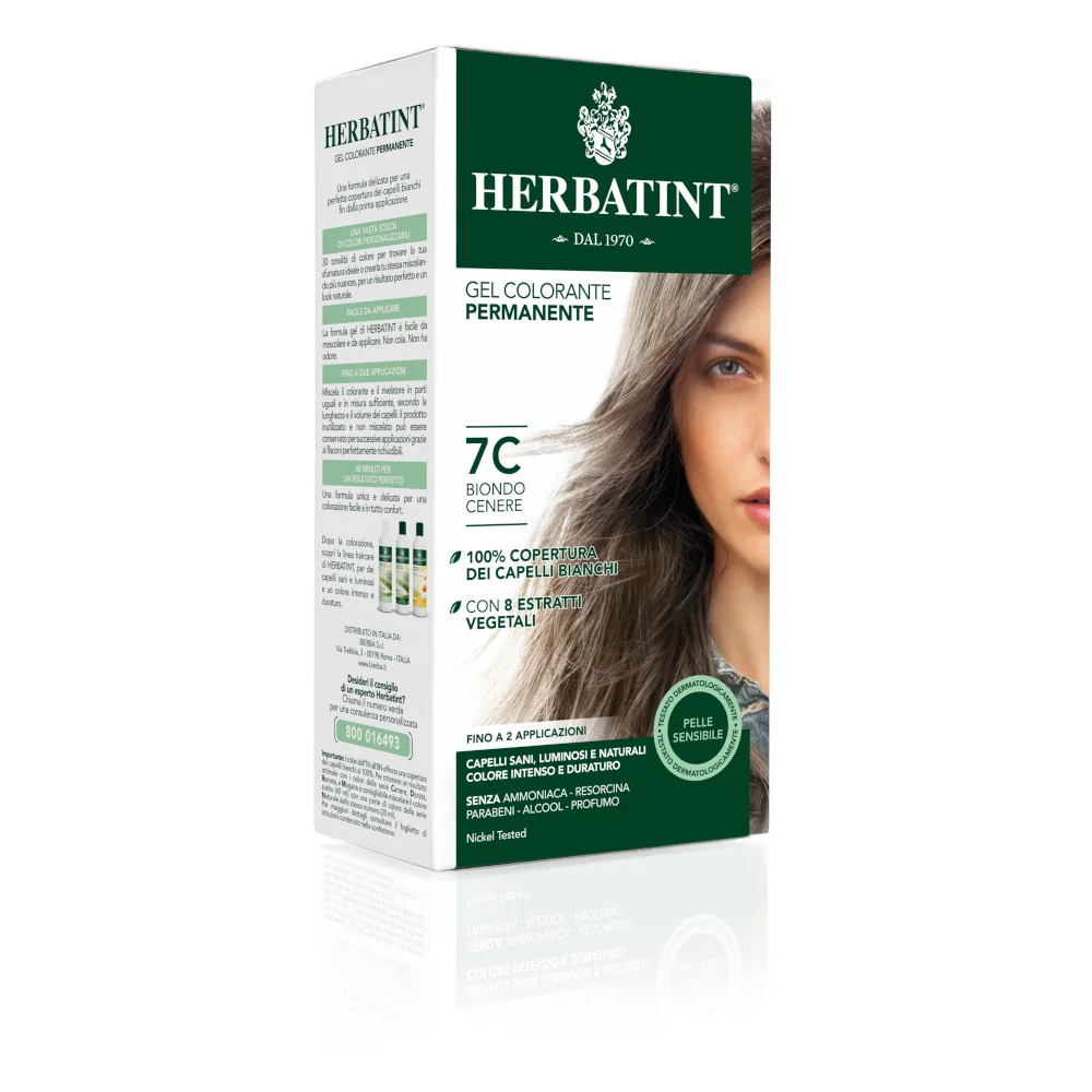 Herbatint Gel Permanente 7C Biondo Cenere 150 ml Tintura Capelli