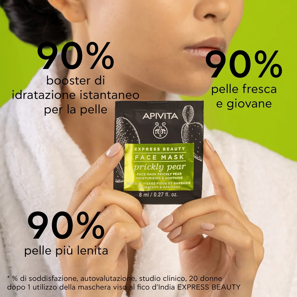 Apivita Express Prickly Pear 2X8 Ml Maschera Viso Idratante
