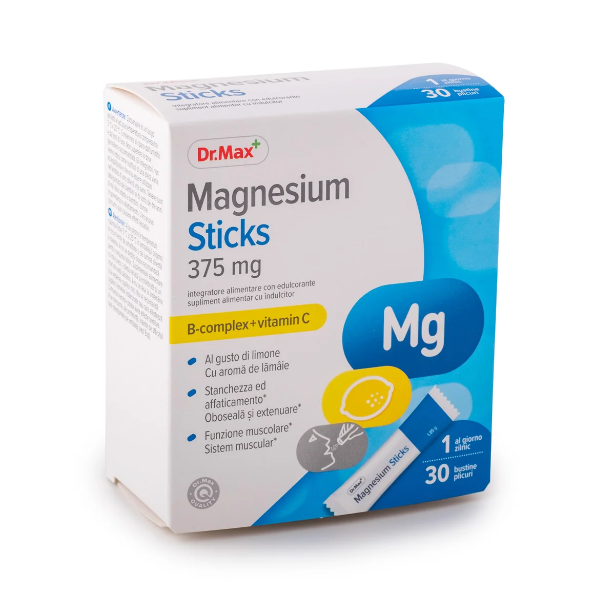 Dr. Max Magnesio Sticks 375MG 30 Bustine Con Vitamina C e del Gruppo B