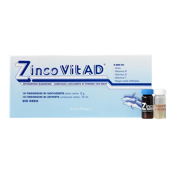 Zinco Vit Adulti 10 +10 Flaconcini Integratore di Zinco e Vitamina D