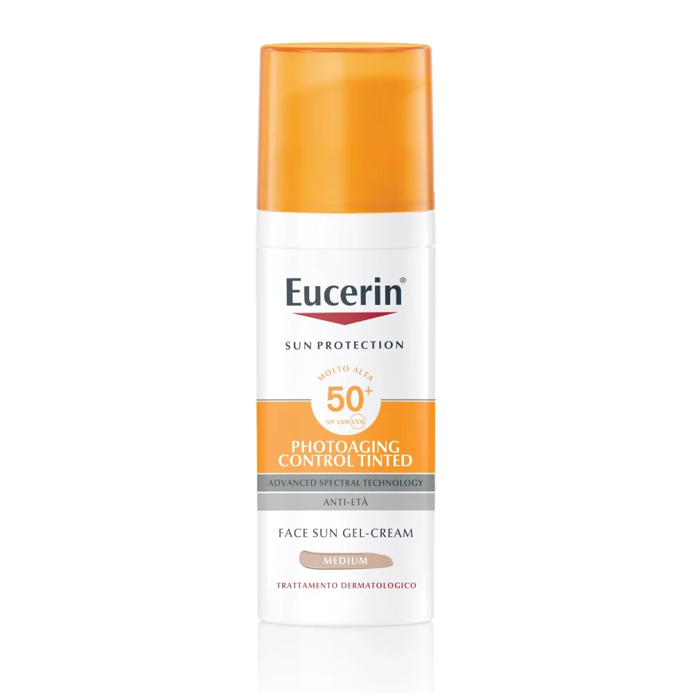 Eucerin Sun Photoaging Control Tinted Gel Creme Spf50+ Medium 50 Ml Protezione Viso Colorata