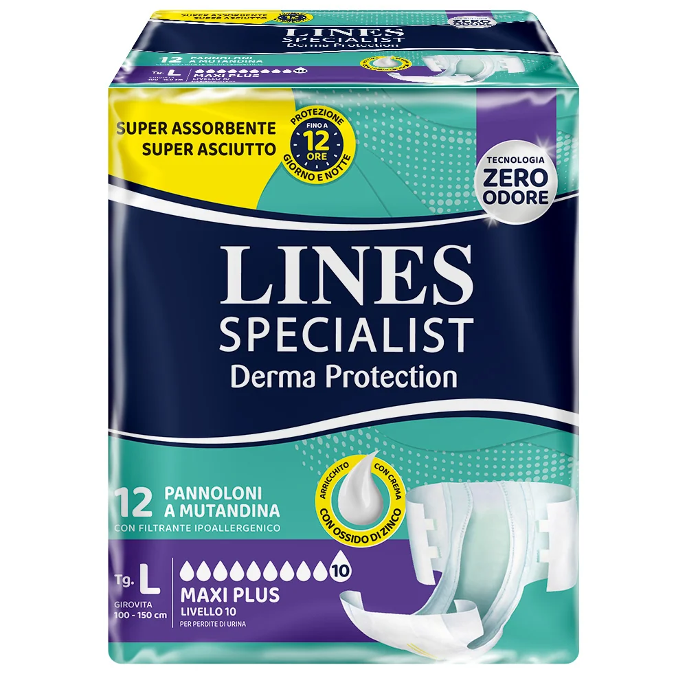 Lines Specialist Derma Pants Maxi L 10 pezzi Assorbenti per incontinenza