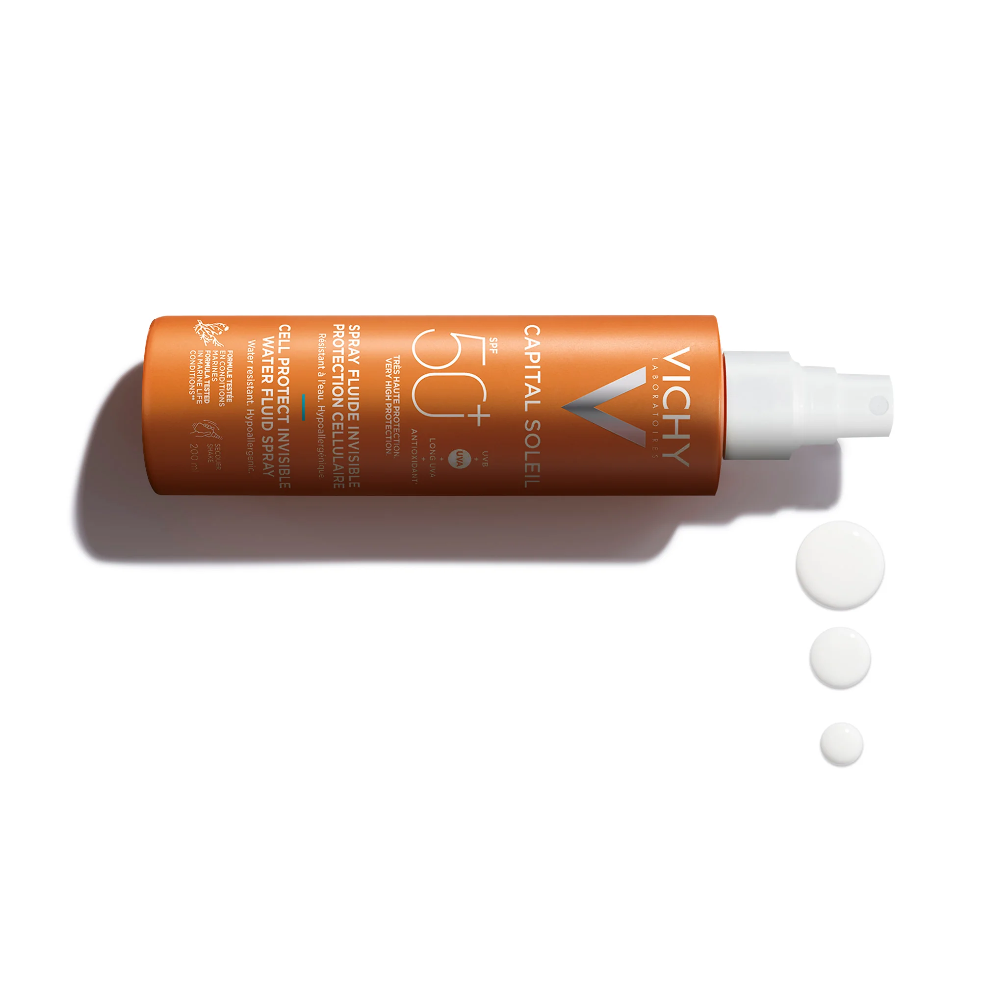 Vichy Capital Soleil Cell Protect SPF50+, 200 Ml Protezione solare ultra leggera
