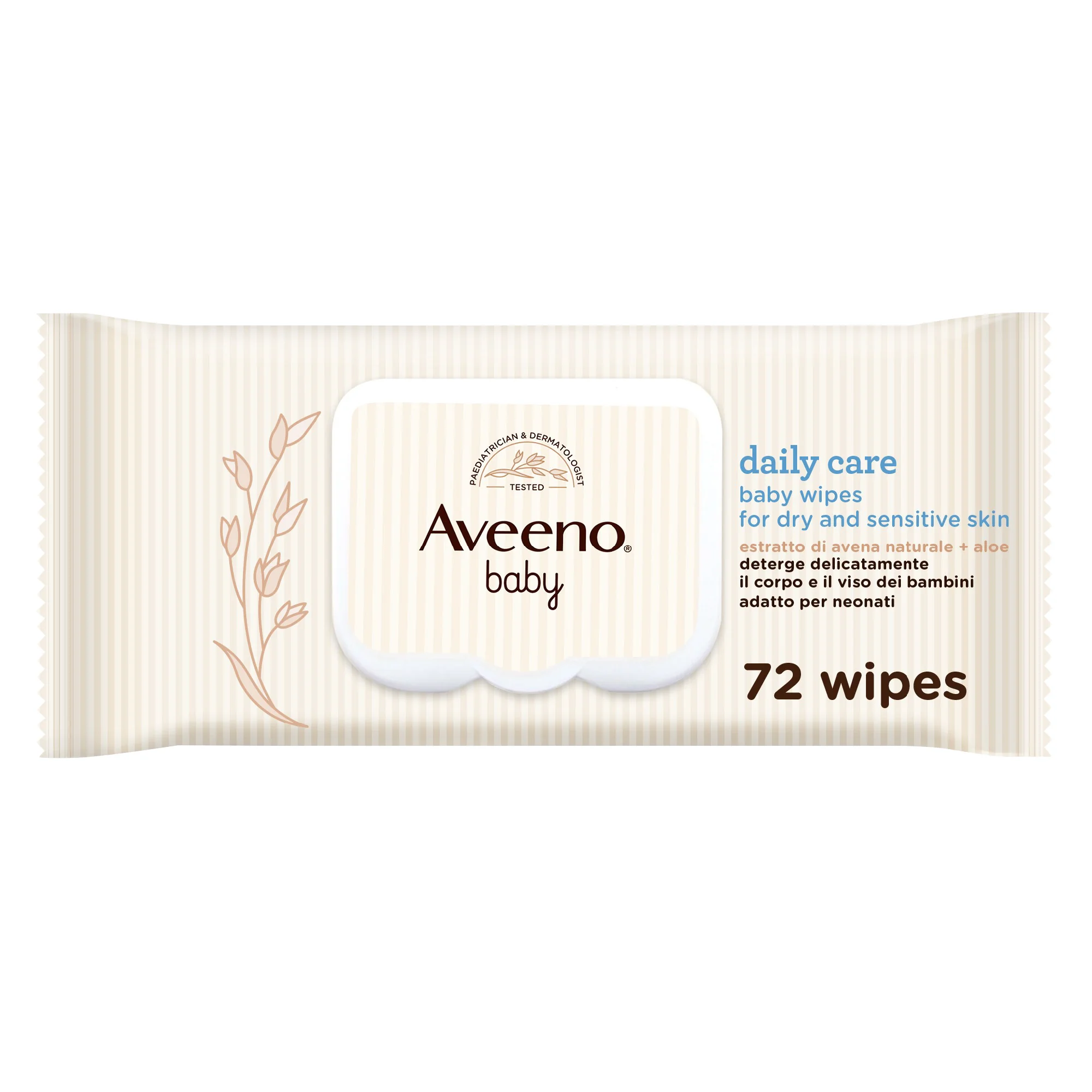 Aveeno Baby Daily Care 72 Salviettine Salviette neonato e bambino umidificate e delicate