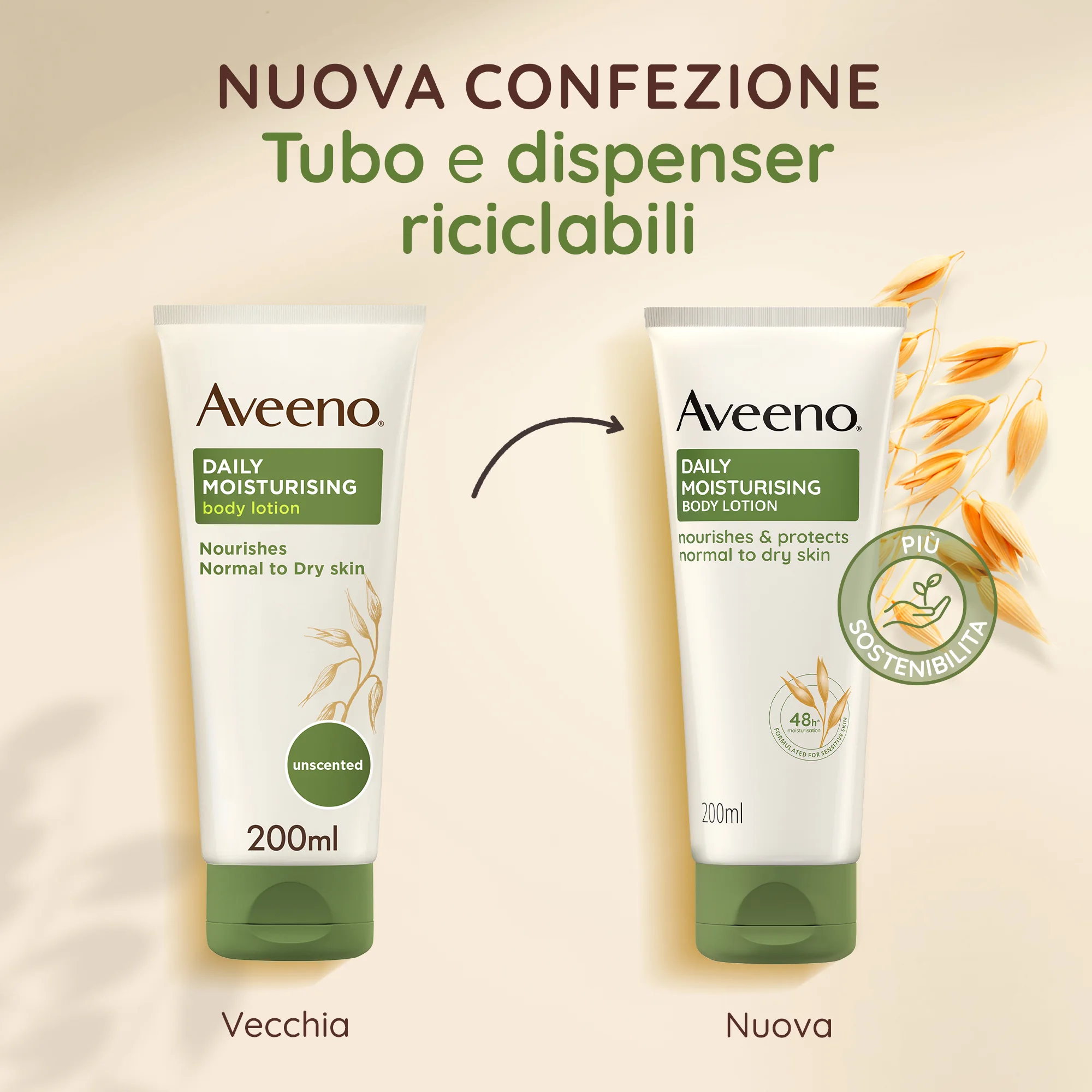 Aveeno Daily Moisturising Crema Idratante Corpo 200 Ml Crema profumata all'aroma di Lavanda