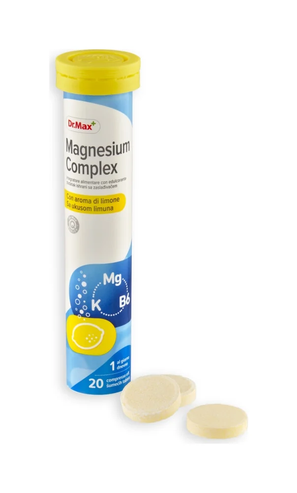 Dr. Max Magnesio Complex 20 Compresse Effervescenti Supporta Sistema Muscolare e Nervoso