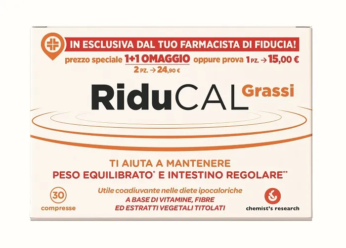Riducal Grassi 30 Compresse - Integratore Colesterolo