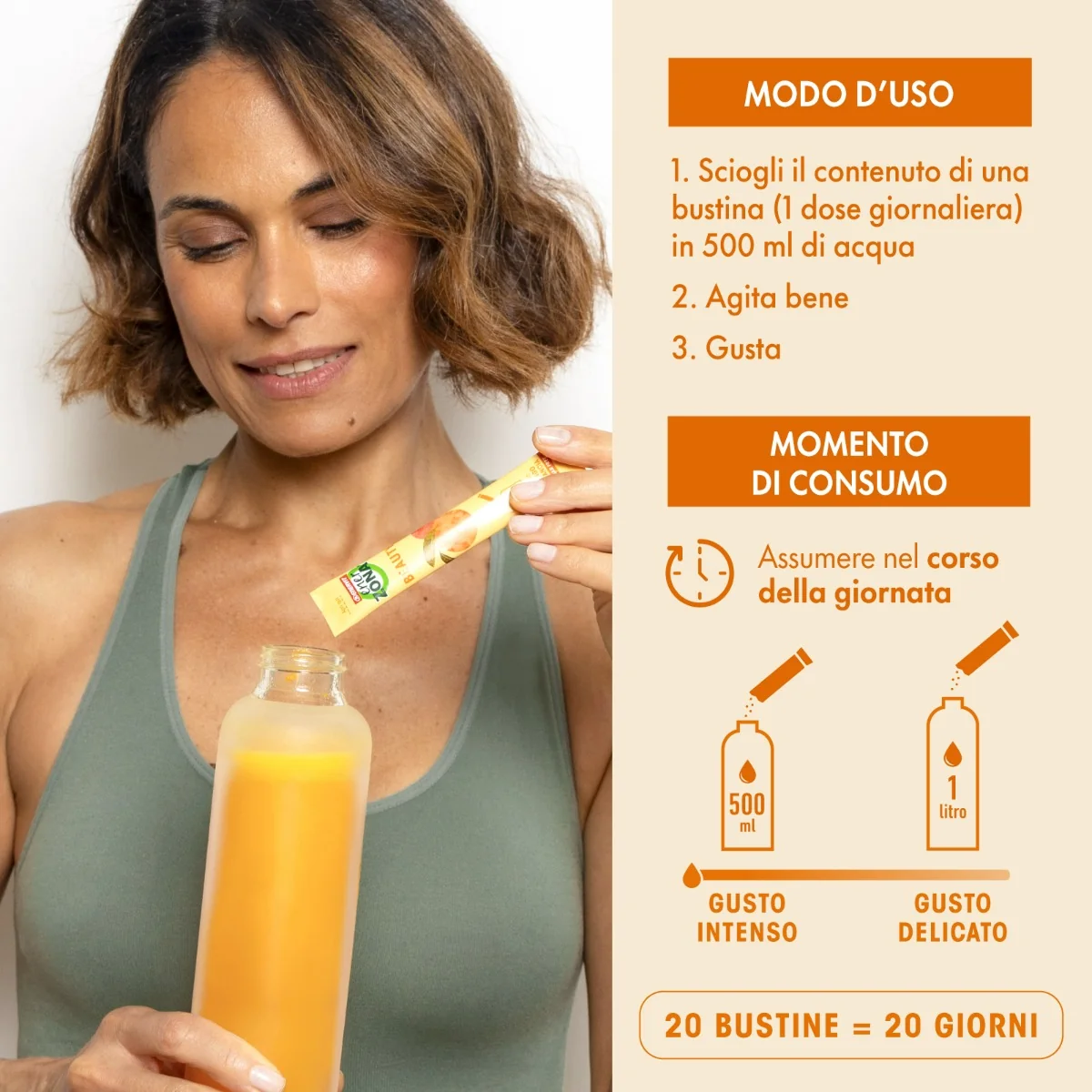 Enerzona Care Beauty Mango e Arancia 20 Bustine Benessere Pelle e Capelli