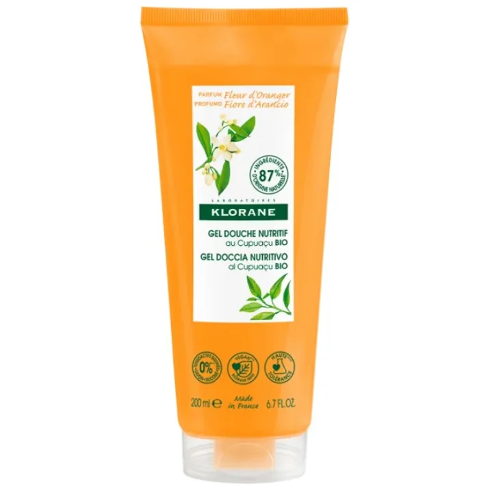 Klorane Gel Doccia Al Burro Di Cupuacu BIO Profumazione Miele D'Arancio 200 ml Nutritivo e Lenitivo