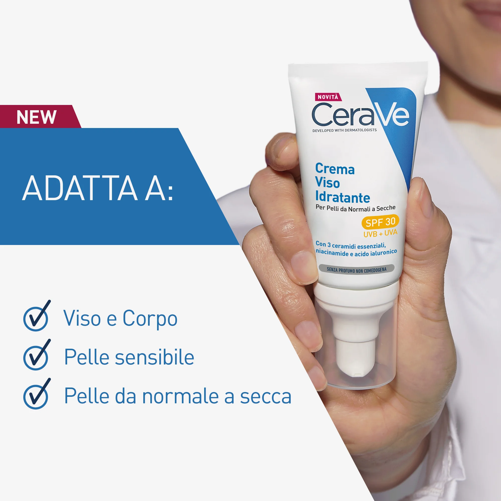Cerave Crema Viso SPF30, 50 Ml Protezione solare