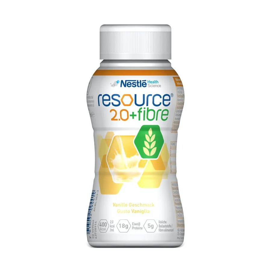 Resource 2.0 + Fibre Gusto Vaniglia 200 ml Alimento ad Elevata Concentrazione Calorica