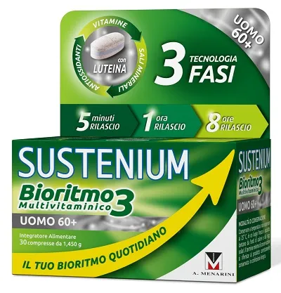 Sustenium Bioritmo 3 Multivitaminico Uomo 60+ Integratore Con Luteina 30 Compresse